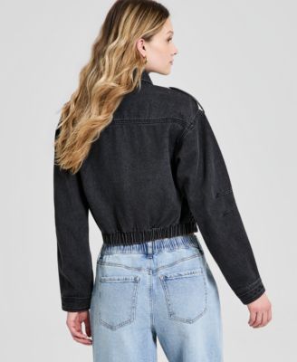 Women's Denim Zip-Front Moto Jacket