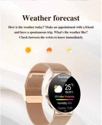 H06 Women s AMOLED Smartwatch Stylish round dial, aluminum frame, fitness tracker for daily wear & sports.