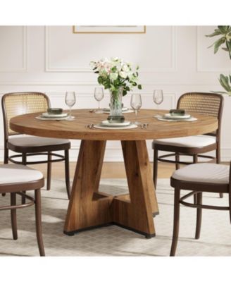 Round Dining Table for 4, 47 Inch Wide