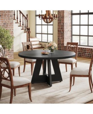 Round Dining Table for 4, 47 Inch Wide