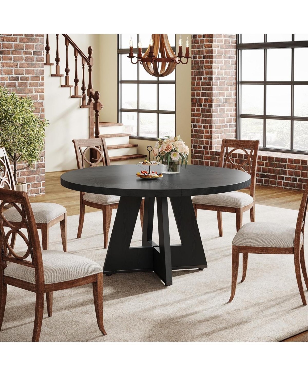 Tribesigns Round Dining Table for 4, 47 Inch Wide