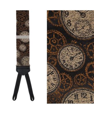 Men's Horologe Novelty Silk Formal End Suspenders
