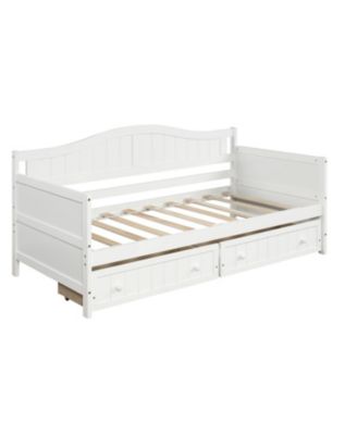 Twin Wooden Daybed with 2 Drawers & No Box Spring