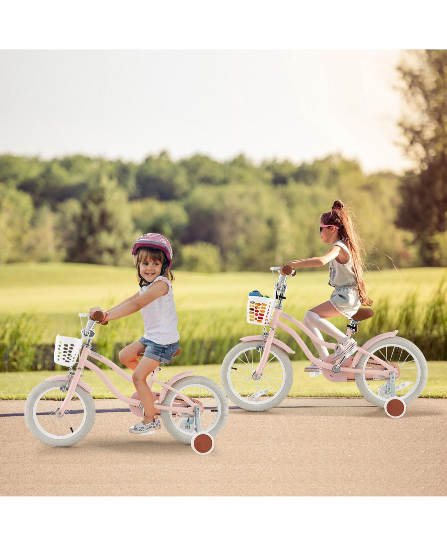 Детская игрушка SUGIFT 14 Inch Kids' Bike with Removable Training Wheels and Coaster Brake, Ages 3-7, цвет: Розовый — фото 2