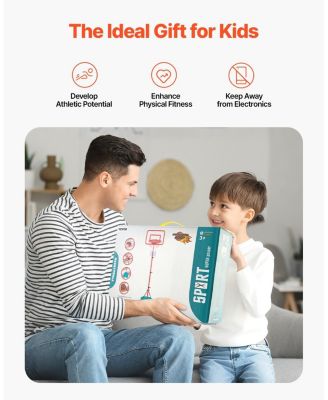 Kids Adjustable Basketball Hoop Set with Height Adjustment and Indoor Outdoor Play Accessories