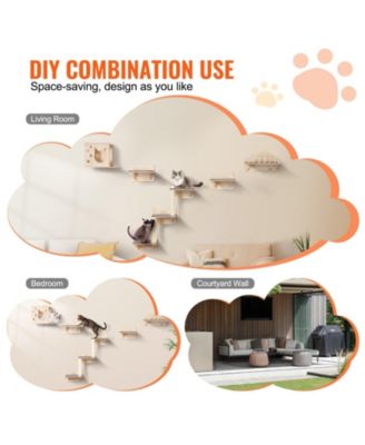 5-Piece Wall-Mounted Cat Shelf & Perch Set, Holds up to 40 lbs