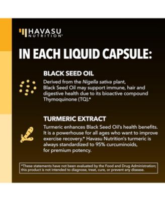 Black Seed Oil + Turmeric Liquid Capsules, 60ct