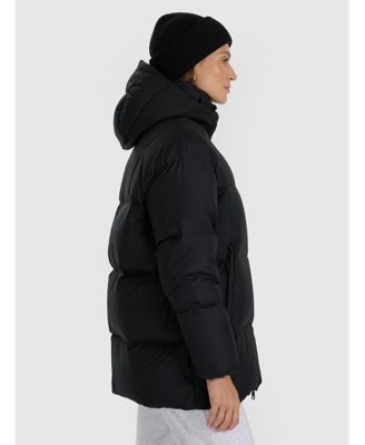 Women's down jacket with natural filling - black