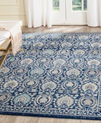 Evoke EVK251C Blue/Ivory 8' x 10' Area Rug