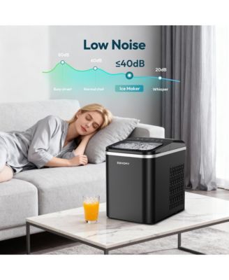 26-lb Ice Per day Nugget/Pebble Ice Maker with Auto-Cleaning and 1.8Lbs Ice Storage in Black