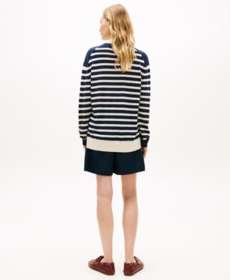 Women's Monogram Script Striped Sweater