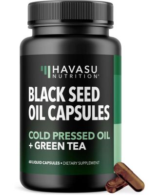 Black Seed Oil + Green Tea Liquid Capsules, 60ct
