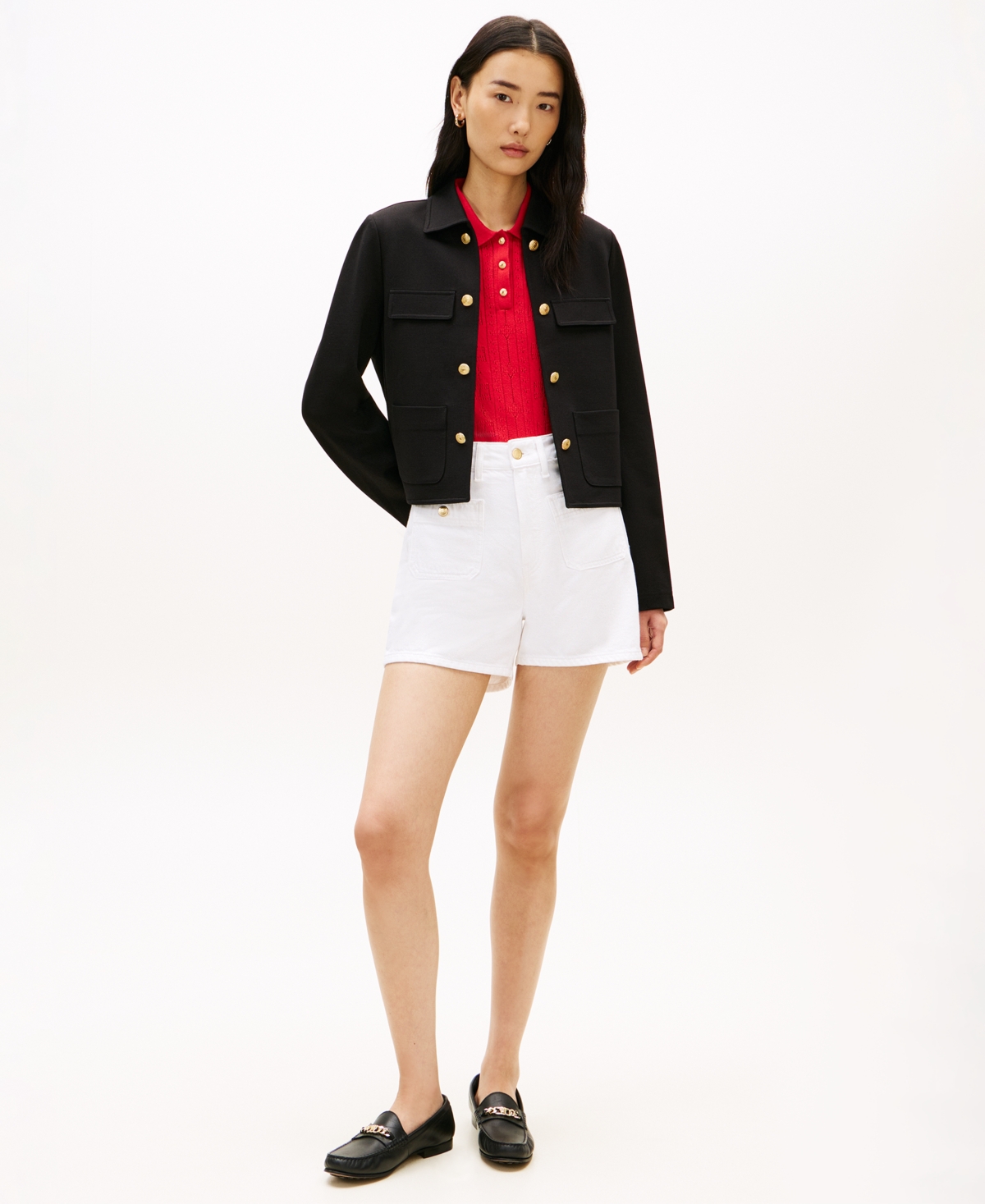 Tommy Hilfiger Women's Ponte Novelty Band Collar Jacket