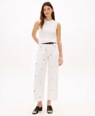Women's Patch Pocket Printed Chinos Pants