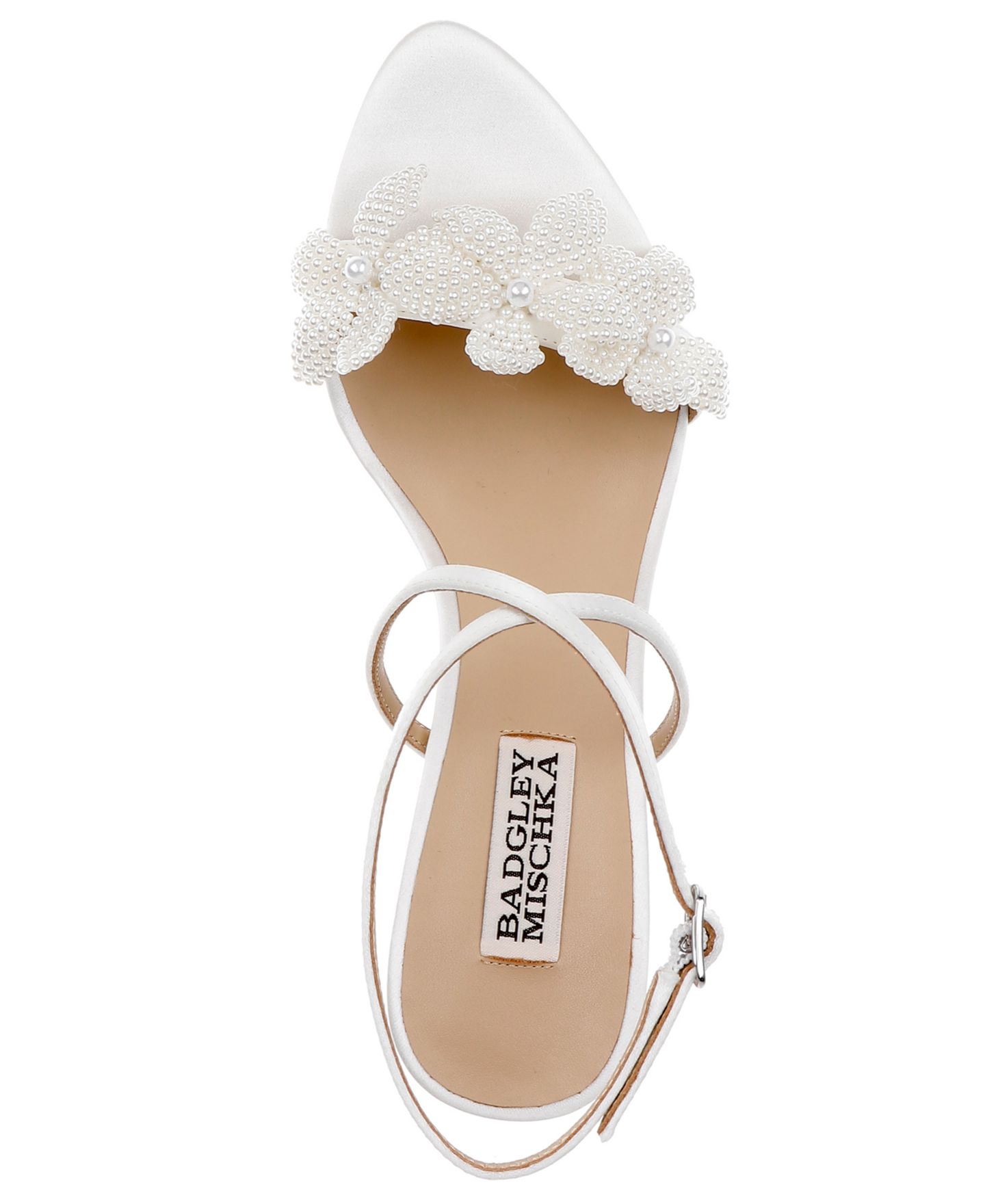 Женские сандалии Badgley Mischka Whitney Evening Sandal, цвет: Белый атласный — фото 3
