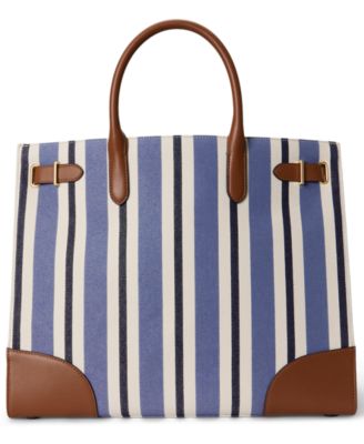 Striped Canvas Medium Devyn Tote Bag