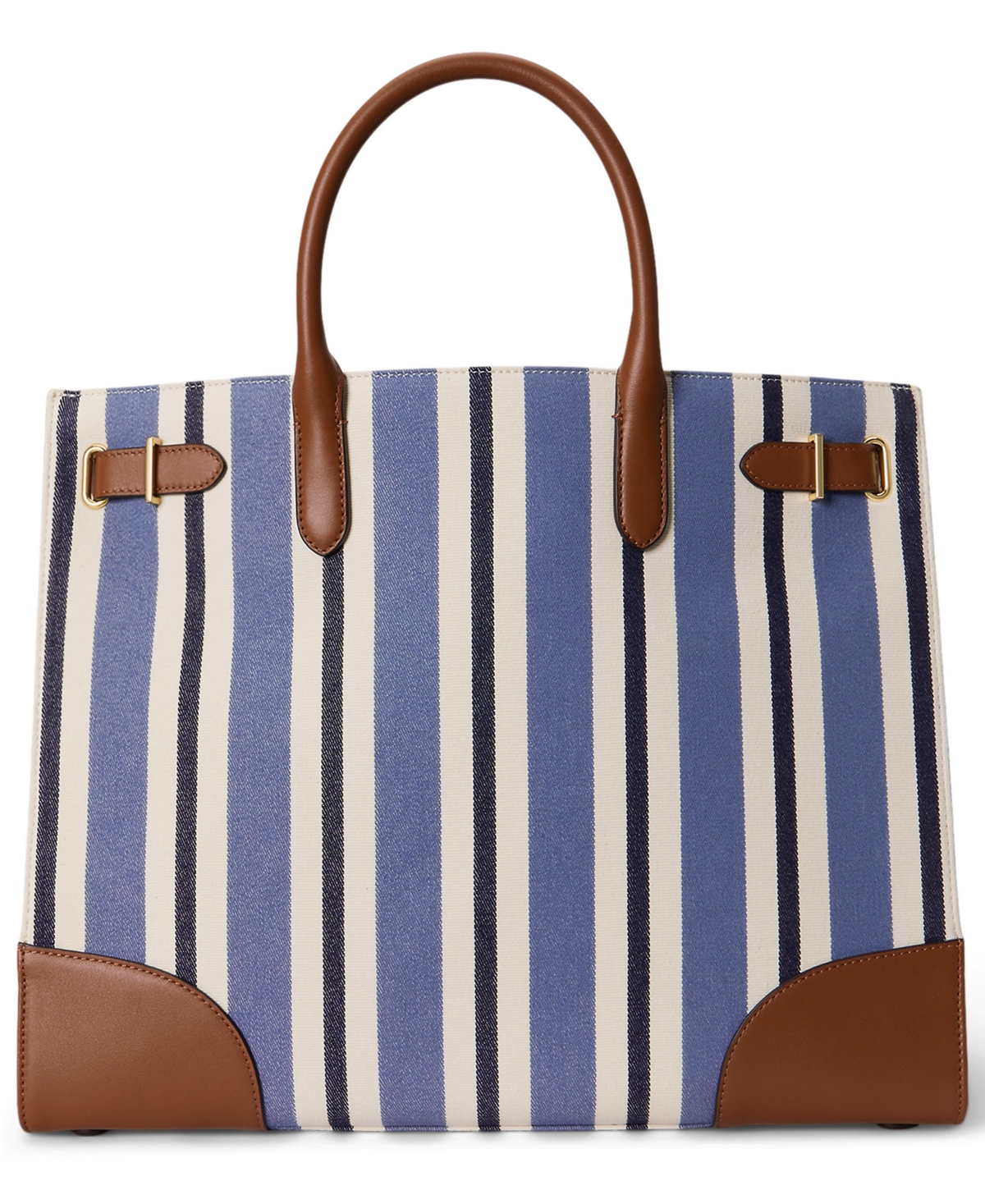 Lauren Ralph Lauren Striped Canvas Medium Devyn Tote Bag