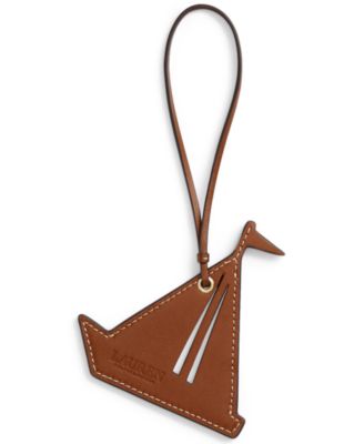 Color-Blocked Leather Sailboat Bag Charm 