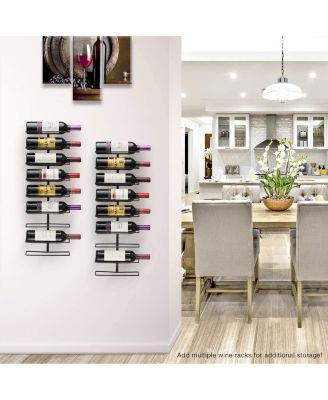 Metal Wall Mount Wine Rack - for Wine Bottles, Liquor, Champagne and more
