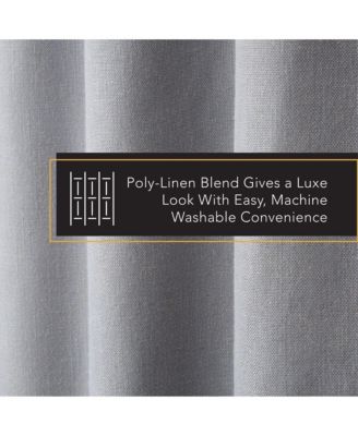 Arlo Linen Solid Linen 100% Blackout, Back Tab/Rod Pocket Top Curtain Panels 50"x84" (Set of 2)