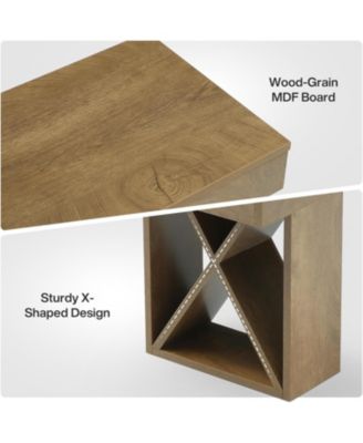 55-Inch Extra Long Dining Bench, Farmhouse Wooden Entryway Bench, Indoor End of Bed Stool, Brown