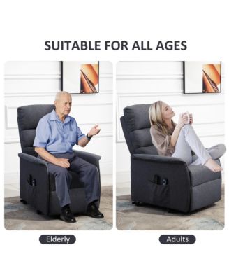 single recliner chair PU leather electric power lift with remote for elderly