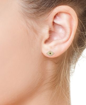 White And Black Diamond Earrings (1/5 ct. t.w.) in 14k Yellow Gold Over Sterling Silver