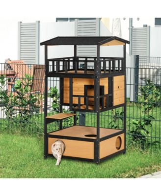 Cat House with Asphalt Roof, Escape Doors,Condo, Jumping Platform