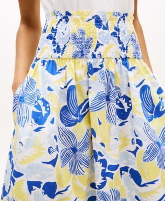 Women's Smocked Pull-On Midi Skirt