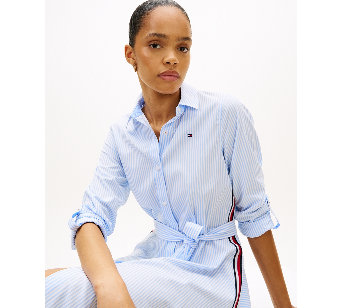 Tommy Hilfiger Women's Poplin Collared Shirt Dress