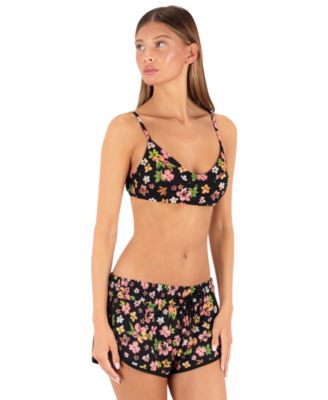 Women's Hibiscus Dream Phantom Floral Print Pull-On Board Shorts