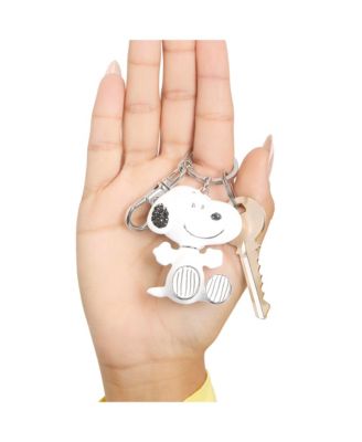 Snoopy Keychain, Silver-Tone Enamel Bag Charm