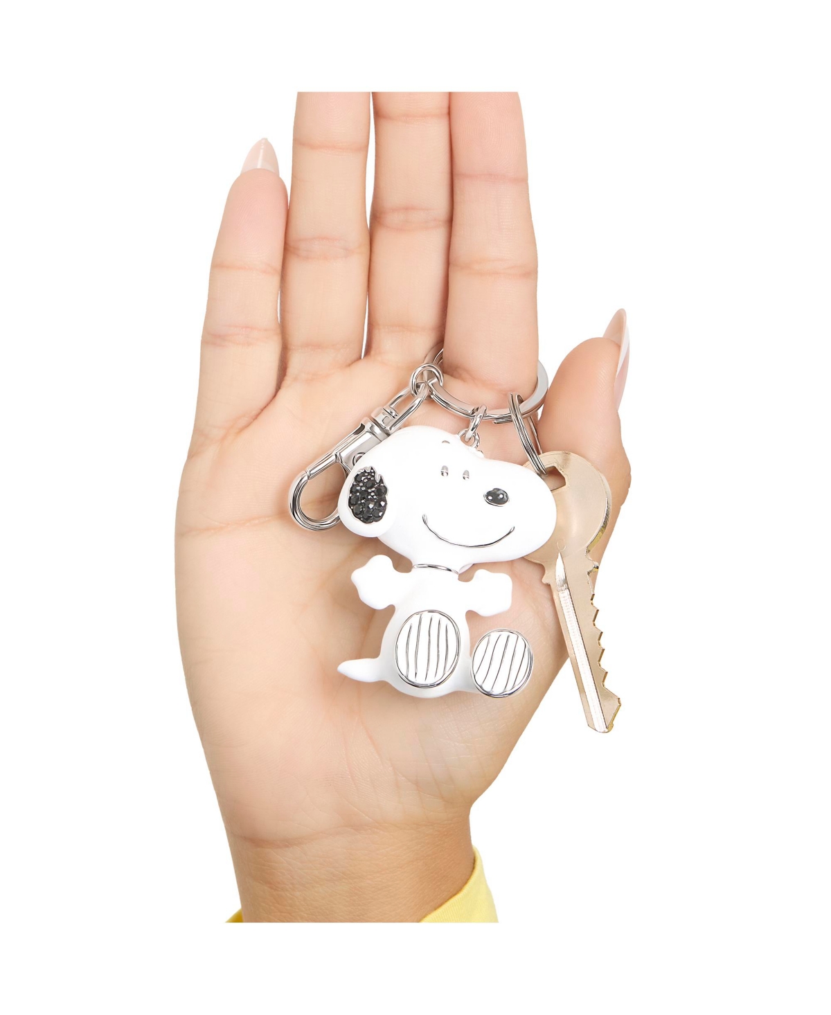 Peanuts Snoopy Keychain, Silver-Tone Enamel Bag Charm
