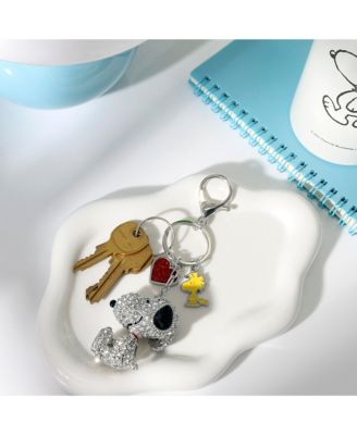 Snoopy Crystal Keychain with Woodstock Charm