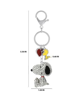 Snoopy Crystal Keychain with Woodstock Charm