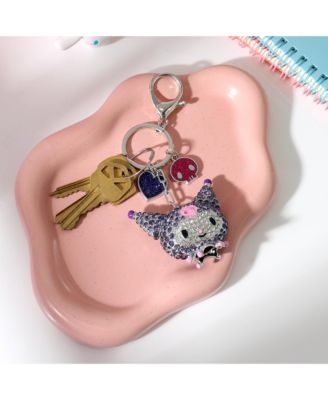 Sanrio Kuromi Crystal Keychain with Skull & Heart Charms