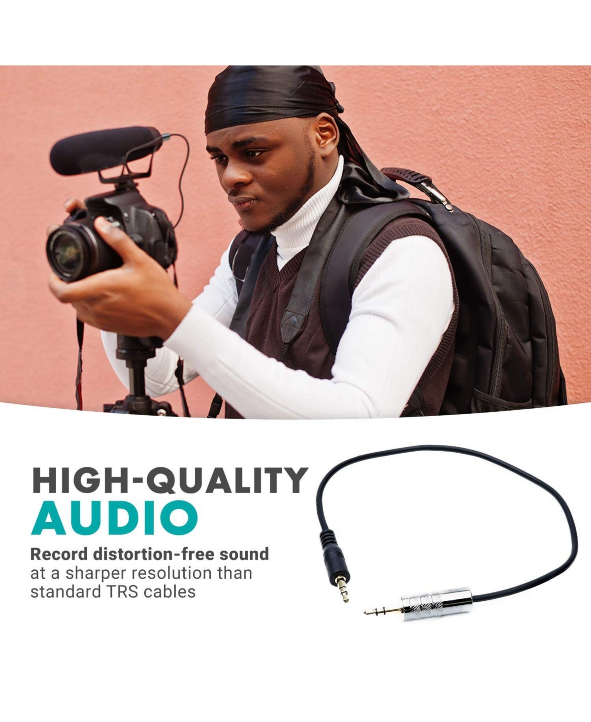 Movo Mv-RC100 3.5mm Male Line-in to Male Microphone Attenuator Cable