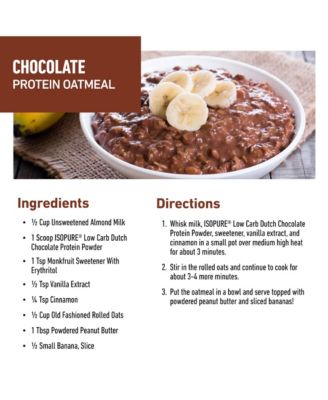 Low Carb 100% Pure Whey Isolate Protein Powder, Dutch Chocolate, 25g Protein, 14 Servings Tub