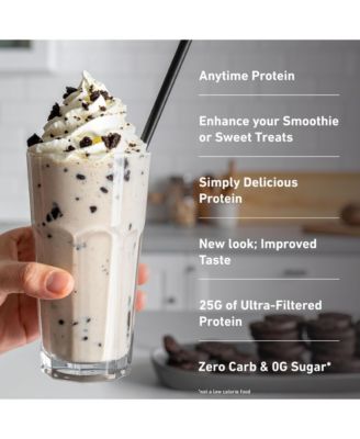 Zero Carb 100% Pure Whey Isolate Protein Powder, Cookies & Cream, 25g Protein, 15 Servings Tub