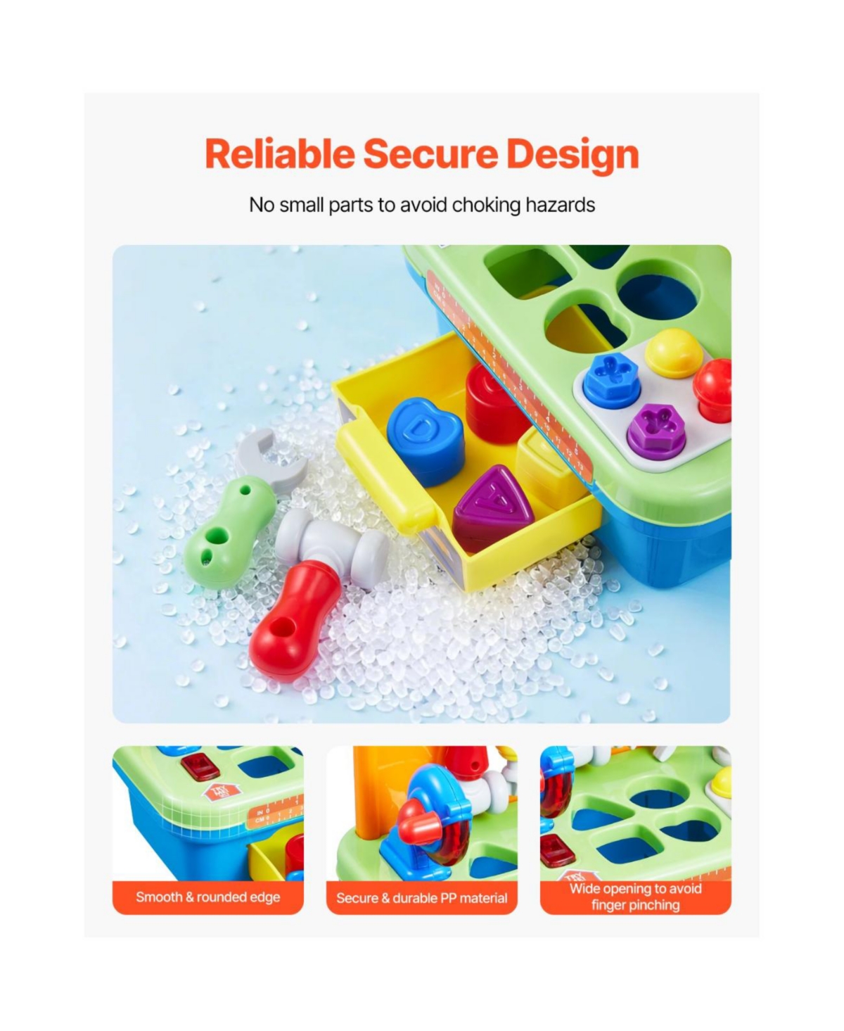 Slickblue Musical Workbench Toy, Sounds & Lights, Musical Learning Workbench for Toddler Age 2 Years and Up