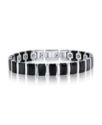 Matte & Polished Magnetic Link Tungsten Bracelet