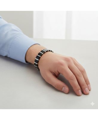 Matte & Polished Magnetic Link Tungsten Bracelet