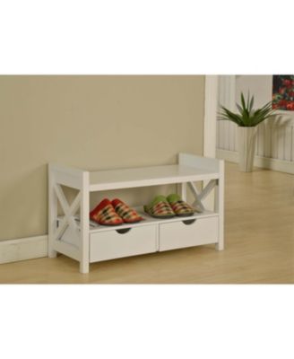 Wood Shoe Storage Bench – Entryway Organizer with Drawers & Seating