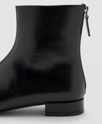 Women's Zipped Leather Ankle Boots