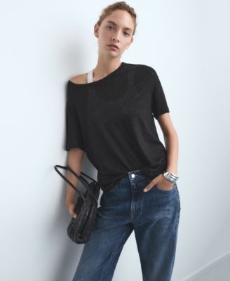 Women's Slit Straight-Leg Jeans