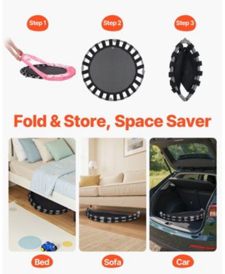  Kids Trampoline, 36", Foldable Indoor/Outdoor Mini Rebounder w/ Handle, for Ages 3+