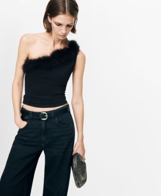 Women's Fine Knit Feather Top