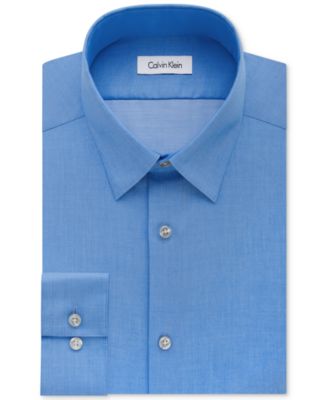 Calvin Klein Mens Extra Slim Fit Non Iron Performance Herringbone Dress Shirt White Size 13 5x32x33 main image 1