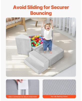 Foam Climbing Blocks, 5-Piece Set w/ Ball Pit (Balls Not Included), Indoor Climb & Crawl Playset, 6M-3Y