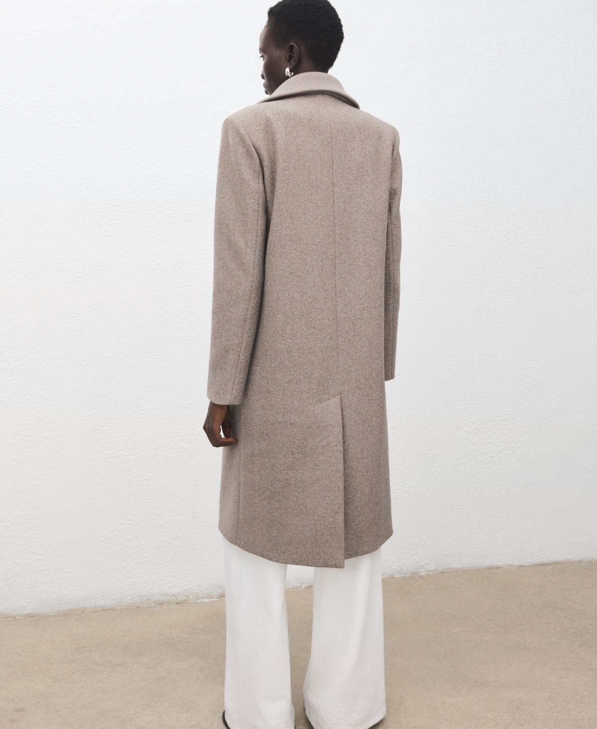 Mango Women's Detachable Collar Combined Coat